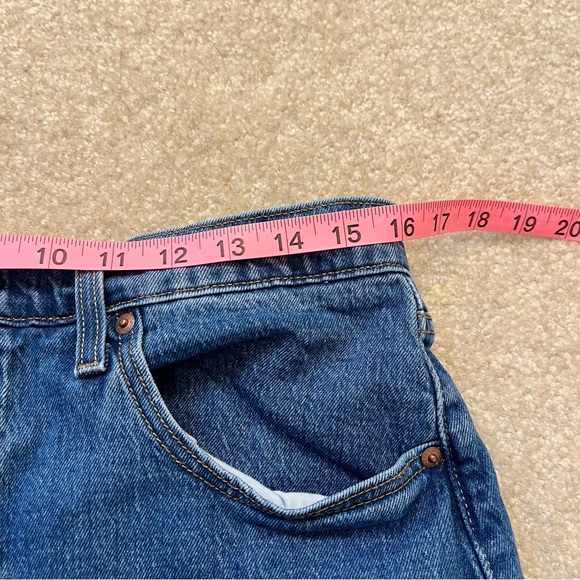 Levis Shorts Womens 32 Blue Denim Jean 501 Cut Off Button Fly High Rise Ladies - Picture 9 of 11